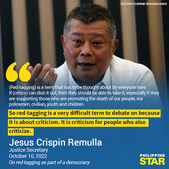 Redtagging and criticism What’s the difference? • PhilSTAR Life